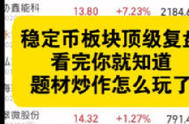 稳定币炒作复盘，看完这个视频你就知道题材炒作怎么玩了