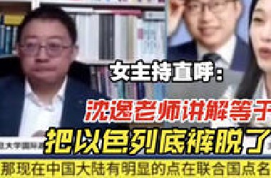 回顾去年沈逸教授高谈阔论｜女主持“沈逸老师把以色列底裤都脱了”…只不过…今天看准确度嘛…一言难尽…